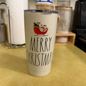 Rae Dunn Merry Christmas Tumbler - Cream and Red